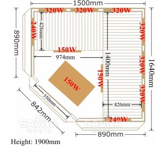 Инфракрасная кабина (сауна) SaunaMagic Cedar CST Corner Medium - фото 8